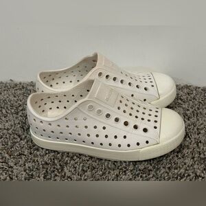 Native Waterproof Slip On White Sneakers Size 10c